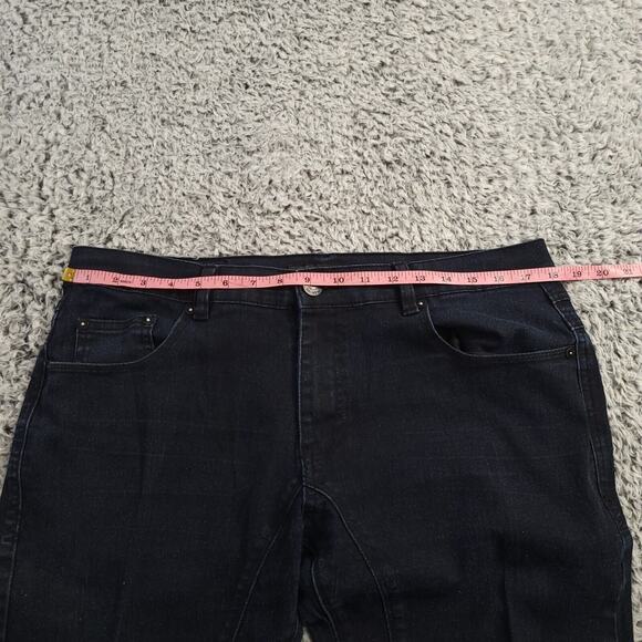 Ranbeeri Jeans Men 36x32 Blue Straight Leg Slim Rocker Dark Wash Stretch Denim - Picture 7 of 11